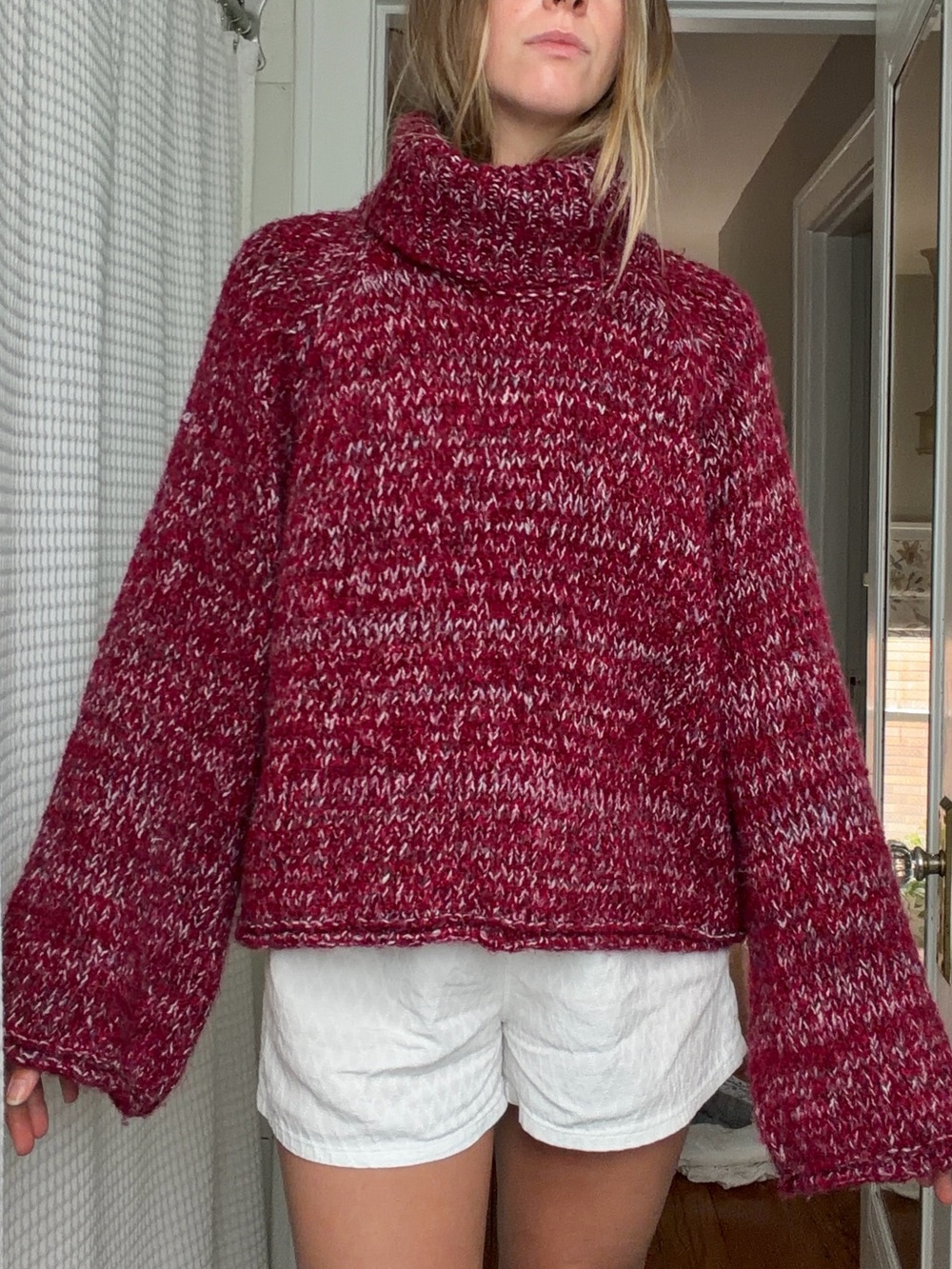 Red Oversized Knit Sweater